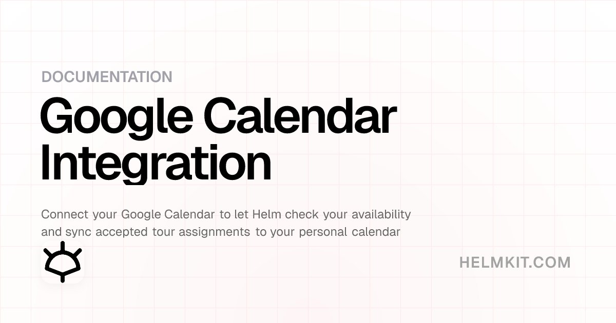 Google Calendar Integration - Helm